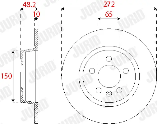 Bremsscheibe Hinterachse JURID 563255JC Bild Bremsscheibe Hinterachse JURID 563255JC