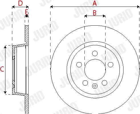 Bremsscheibe Hinterachse JURID 563255JC Bild Bremsscheibe Hinterachse JURID 563255JC