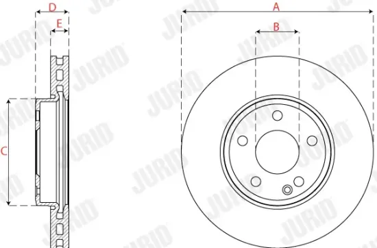 Bremsscheibe Vorderachse JURID 563258JC Bild Bremsscheibe Vorderachse JURID 563258JC