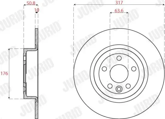 Bremsscheibe Hinterachse JURID 563264JC Bild Bremsscheibe Hinterachse JURID 563264JC