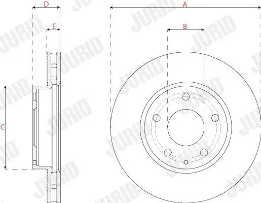 Bremsscheibe Vorderachse JURID 563271JC Bild Bremsscheibe Vorderachse JURID 563271JC