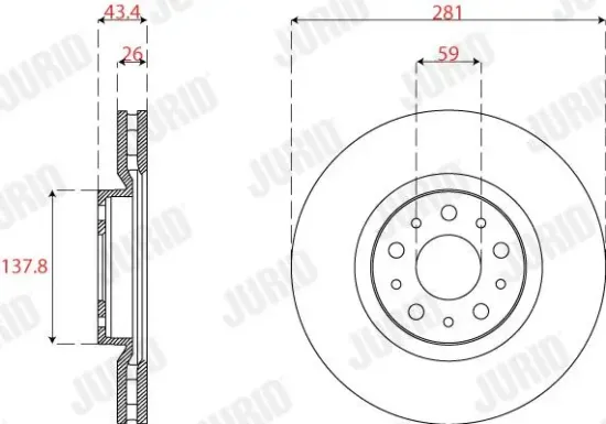 Bremsscheibe JURID 563274JC Bild Bremsscheibe JURID 563274JC
