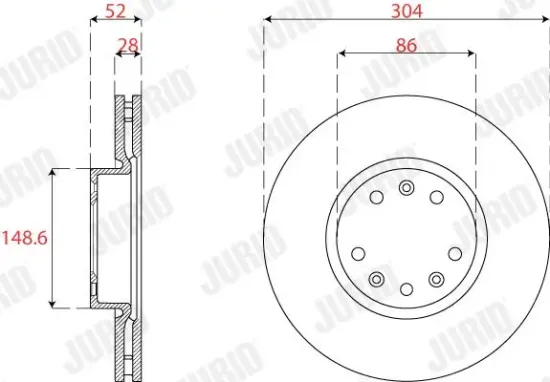 Bremsscheibe Vorderachse JURID 563275JC Bild Bremsscheibe Vorderachse JURID 563275JC