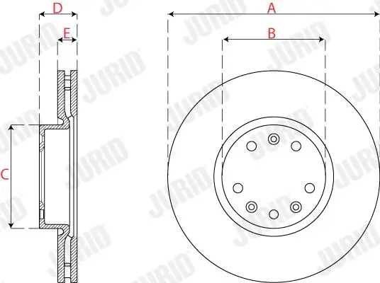 Bremsscheibe Vorderachse JURID 563275JC Bild Bremsscheibe Vorderachse JURID 563275JC