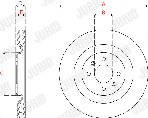 Bremsscheibe Vorderachse JURID 563276JC Bild Bremsscheibe Vorderachse JURID 563276JC