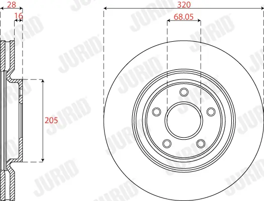 Bremsscheibe Vorderachse JURID 563277JC-1 Bild Bremsscheibe Vorderachse JURID 563277JC-1