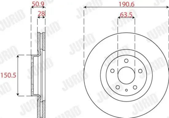Bremsscheibe Vorderachse JURID 563278JC Bild Bremsscheibe Vorderachse JURID 563278JC