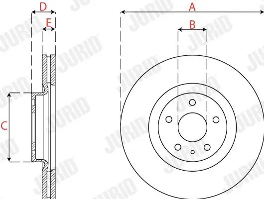 Bremsscheibe Vorderachse JURID 563278JC Bild Bremsscheibe Vorderachse JURID 563278JC