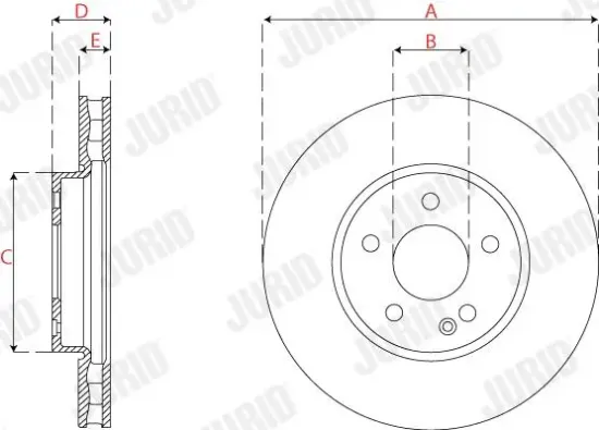 Bremsscheibe Vorderachse JURID 563280JC Bild Bremsscheibe Vorderachse JURID 563280JC