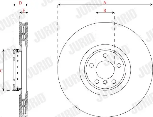 Bremsscheibe Vorderachse rechts JURID 563282JVC-1 Bild Bremsscheibe Vorderachse rechts JURID 563282JVC-1
