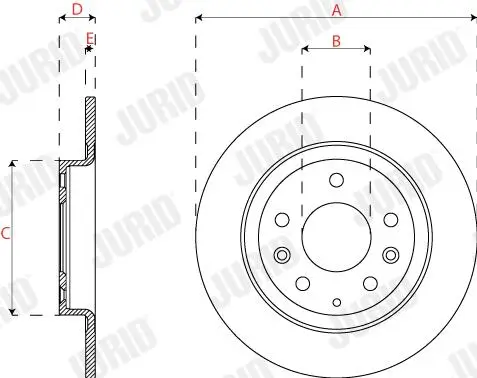 Bremsscheibe Hinterachse JURID 563285JC Bild Bremsscheibe Hinterachse JURID 563285JC
