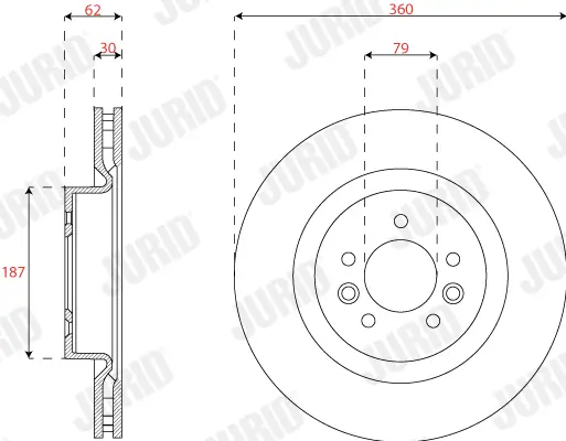 Bremsscheibe Vorderachse JURID 563287JC-1 Bild Bremsscheibe Vorderachse JURID 563287JC-1