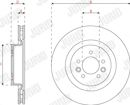 Bremsscheibe Vorderachse JURID 563287JC-1 Bild Bremsscheibe Vorderachse JURID 563287JC-1