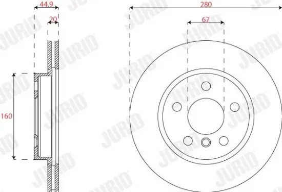 Bremsscheibe Vorderachse JURID 563291JC Bild Bremsscheibe Vorderachse JURID 563291JC