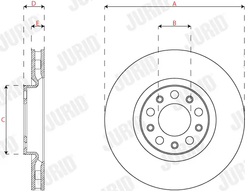 Bremsscheibe Vorderachse JURID 563292JC Bild Bremsscheibe Vorderachse JURID 563292JC