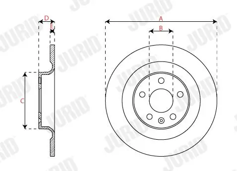 Bremsscheibe Hinterachse JURID 563294JC Bild Bremsscheibe Hinterachse JURID 563294JC