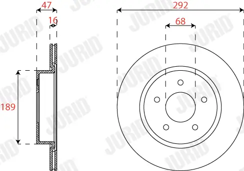 Bremsscheibe Hinterachse JURID 563299JC Bild Bremsscheibe Hinterachse JURID 563299JC