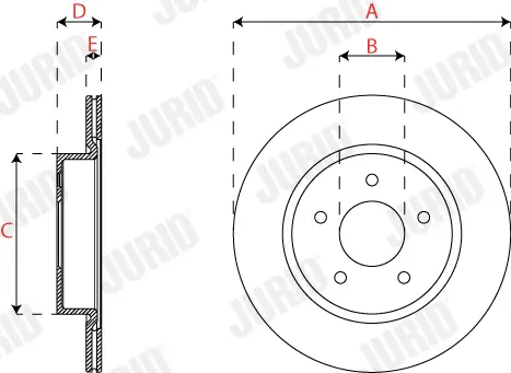 Bremsscheibe Hinterachse JURID 563299JC Bild Bremsscheibe Hinterachse JURID 563299JC