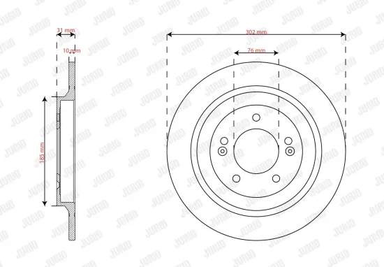 Bremsscheibe Hinterachse JURID 563300JC Bild Bremsscheibe Hinterachse JURID 563300JC