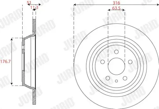 Bremsscheibe Hinterachse JURID 563301JC Bild Bremsscheibe Hinterachse JURID 563301JC