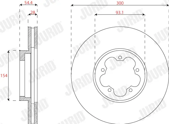 Bremsscheibe Vorderachse JURID 563306J Bild Bremsscheibe Vorderachse JURID 563306J