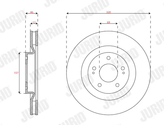 Bremsscheibe Vorderachse JURID 563307JC Bild Bremsscheibe Vorderachse JURID 563307JC