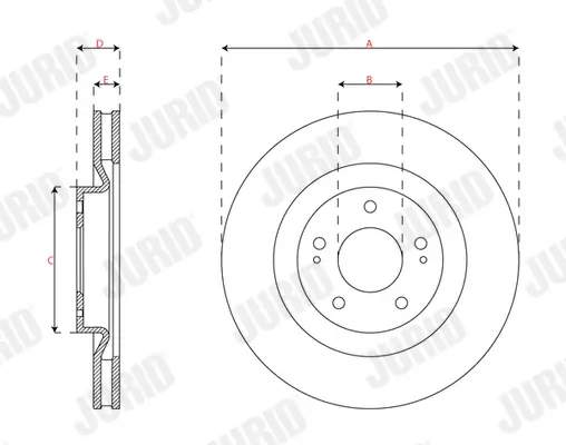 Bremsscheibe Vorderachse JURID 563307JC Bild Bremsscheibe Vorderachse JURID 563307JC