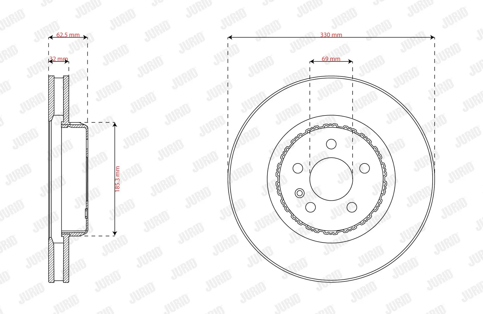 Bremsscheibe Vorderachse JURID 563308JVC-1
