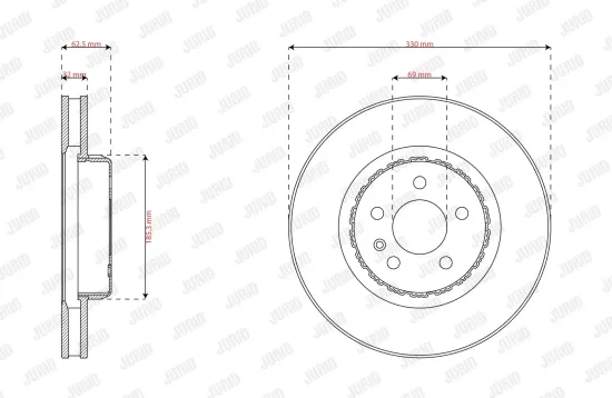 Bremsscheibe Vorderachse JURID 563308JVC-1 Bild Bremsscheibe Vorderachse JURID 563308JVC-1