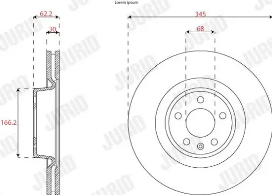 Bremsscheibe Vorderachse JURID 563309JC-1 Bild Bremsscheibe Vorderachse JURID 563309JC-1