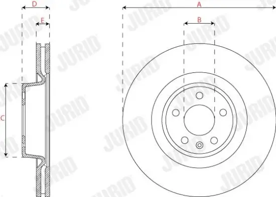 Bremsscheibe Vorderachse JURID 563309JC-1 Bild Bremsscheibe Vorderachse JURID 563309JC-1