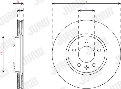 Bremsscheibe Vorderachse JURID 563310JC Bild Bremsscheibe Vorderachse JURID 563310JC