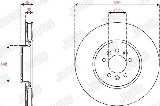 Bremsscheibe Vorderachse JURID 563314JC-1 Bild Bremsscheibe Vorderachse JURID 563314JC-1