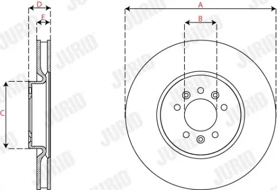 Bremsscheibe Vorderachse JURID 563314JC-1 Bild Bremsscheibe Vorderachse JURID 563314JC-1