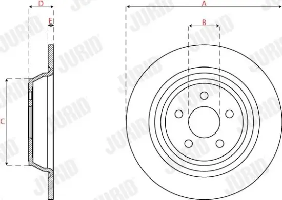 Bremsscheibe Hinterachse JURID 563318JC Bild Bremsscheibe Hinterachse JURID 563318JC