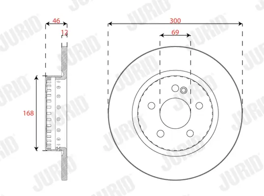 Bremsscheibe Hinterachse JURID 563320JVC-1 Bild Bremsscheibe Hinterachse JURID 563320JVC-1