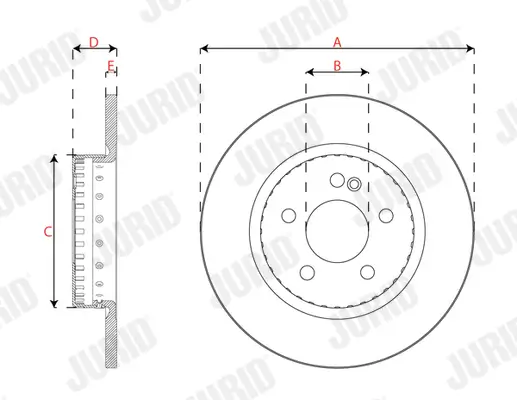 Bremsscheibe Hinterachse JURID 563320JVC-1 Bild Bremsscheibe Hinterachse JURID 563320JVC-1