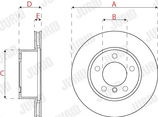 Bremsscheibe Vorderachse JURID 563322JC Bild Bremsscheibe Vorderachse JURID 563322JC