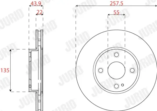 Bremsscheibe JURID 563324JC Bild Bremsscheibe JURID 563324JC
