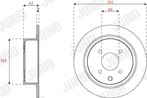 Bremsscheibe Hinterachse JURID 563337JC Bild Bremsscheibe Hinterachse JURID 563337JC