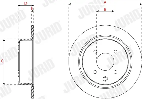 Bremsscheibe Hinterachse JURID 563337JC Bild Bremsscheibe Hinterachse JURID 563337JC