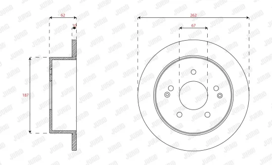 Bremsscheibe Hinterachse JURID 563341JC Bild Bremsscheibe Hinterachse JURID 563341JC