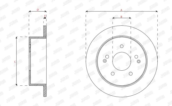 Bremsscheibe Hinterachse JURID 563341JC Bild Bremsscheibe Hinterachse JURID 563341JC