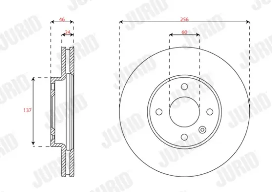 Bremsscheibe Vorderachse JURID 563342JC Bild Bremsscheibe Vorderachse JURID 563342JC