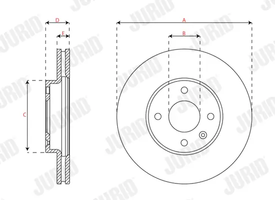 Bremsscheibe Vorderachse JURID 563342JC Bild Bremsscheibe Vorderachse JURID 563342JC