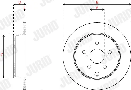 Bremsscheibe Hinterachse JURID 563344JC Bild Bremsscheibe Hinterachse JURID 563344JC