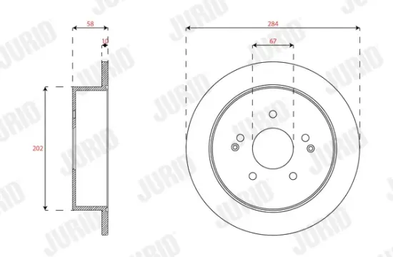 Bremsscheibe Hinterachse JURID 563345JC Bild Bremsscheibe Hinterachse JURID 563345JC