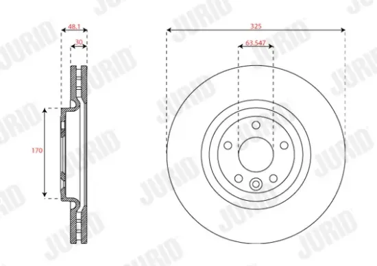 Bremsscheibe Vorderachse JURID 563347JC-1 Bild Bremsscheibe Vorderachse JURID 563347JC-1
