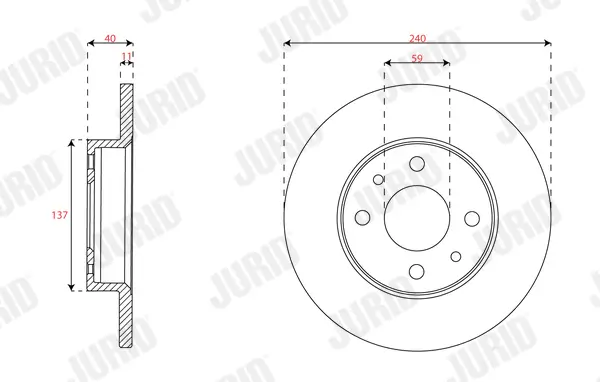 Bremsscheibe Hinterachse JURID 563350JC