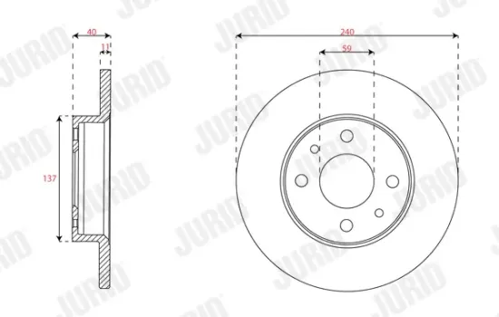Bremsscheibe Hinterachse JURID 563350JC Bild Bremsscheibe Hinterachse JURID 563350JC